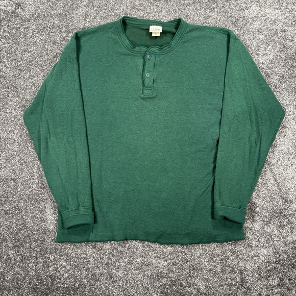 L.L. Bean Other - L.L. Bean Henley Two-Layer River Driver's Shirt Mens Large Green Wool Blend USA